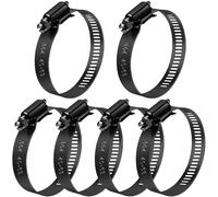 Jeboler Fascette stringitubo nero 40 - 63 mm, 6 fascette stringitubo per piscina in acciaio inox, piccolo morsetto per tubo da giardino
