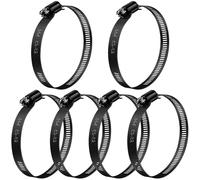 Jeboler Fascette stringitubo nero 59 - 82 mm, 6 fascette stringitubo per piscina in acciaio inox, piccolo morsetto per tubo da giardino