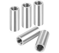 Jeboler Manicotti filettati rotondi M12 × 40 mm, 5 pezzi manicotti tondi in acciaio inox 304, dadi di collegamento lunghi, dado di accoppiamento, lunghezza dadi di prolunga