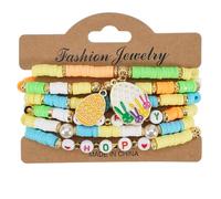 jebyltd 6 I Conigli Pasqua Uova Morbide Polimeri Argillosi Braccialetti Perle Con Colore Vibrante Per Bambini E Adulti Bracciale Per Tallone Fatto A Mano