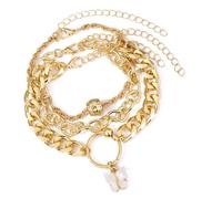 jebyltd Bracciale Da 3 Pacco Bracciale Fatto A Mano Accessorio Classo Gioielli Regolabile Offretto Per Le Donne Perle