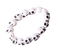 jebyltd Braccialetto Per Perle Del Cranio In Resina Donne Uomini Gotici Bracciale Elastico Bracciale Elastico Accessorio Perle Da Cranio Cool Costume