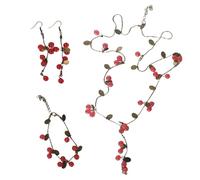 jebyltd Ciliegie A Sospensione Set Gioielli Per Le Orecchini In Braccialetto Fatti A Mano Accessorio Per Gite Casuali E Feste Festival Accessori Donne Alla