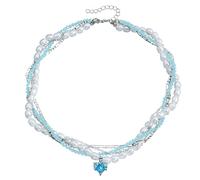 jebyltd Collana A Ciondolo A Cuore Cuore Elegante Collana Contemporanea Con Perle E Dettagli Con Zircone Per Donne Perle Alla Ciondoli