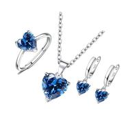 jebyltd Design Del Cuore Scintillante Cubic Zirconia Orecchini Necconi Set Gioielli Eleganti Per Donne Gioielli Fashi