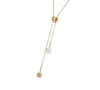 jebyltd Elegante Geometrica Perle A Sospensione Neccante Catena In Acciaio Inossidabile Accessorio Per Collo Lunghezza Regolabile Per Le Donne Abbigliamento Da Ufficio Gioielli