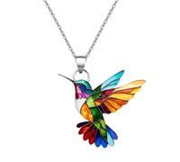 jebyltd Elish Hummingbird Orecchino A Sospensione Orerazione A Sospensione Comoda Textura Acrilica ACRILICA Adatto Per Appuntamenti E Eventi Casuali Colorful Hummingbird Collana