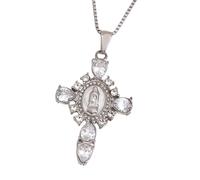 jebyltd Robusta Collana Vergine Con Croci A Sospensione Elegante Collo Per Incontri Religiosi E Dono Che Danno Indossare Quotidianamente La Collana Religiosa