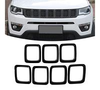JeCar Inserti Griglia ABS Copertura Accessori Esterni per Jeep Compass MP 2017 2018 2019, Nero