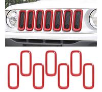 JeCar Inserti griglia anteriore per Jeep Renegade Unlimited 2016-2017 ABS rosso (confezione da 7)