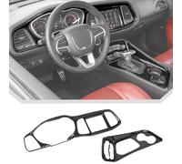 JeCar Kit di Finiture per Console Centrale Interna in Fibra di Carbonio Challenger Adatto per Accessori Interni Dodge Challenger 2015-2023 (5 Pezzi)