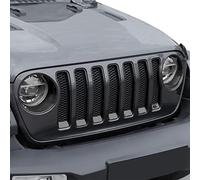 JeCar Kit inserti griglia anteriore e copertura faro compatibile con Jeep Wrangler 2018-2023 JL & Unlimited, nero