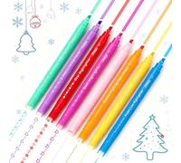 Jecdfs 8pcs Penne Curve Colorate per Appunti, Pennarelli Doppia Punta,evidenziatori,penne colorate,Pennarelli Evidenziatori Multifunzione per Bambini, Diari e Scrapbooking