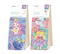 Jecdfs Libro da Colorare per Bambini con Illustrazioni di Fate e Sirene - 2 Volume per Acquerello - Attività Creative per Bambini in Età Prescolare