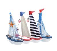 JECOMPRIS 1 Set Decorazioni per Barche in Stile Mediterraneo Decorazioni per Feste Nautiche Decorazioni per Il Mare Decorazioni per La Spiaggia Modellino di Barca A Vela 4 Pezzi
