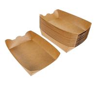 JECOMPRIS 100 pezzi Carta Kraft Antigrasso per Snack Barchette per Patatine Fritte Pollo Fritto e Finger Food Resistenti Oli e Adatti al Microonde per Asporto e Feste