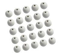 JECOMPRIS 100 Pezzi Perline in Legno Rotonde 20mm, Bianche, per Creazione Gioielli e Decorazione Casa, per Lavoretti Fai da Te e Porta