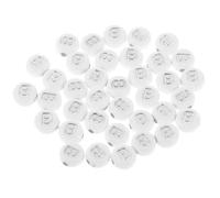 JECOMPRIS 100 Pezzi Perline Lettere in Acrilico Piatte Rotonde Bianche, Perline Alfabeto DIY per Braccialetti Amicizia, Collane e Portachiavi Fai da Te