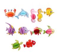 JECOMPRIS 11 Pezzi Sospeso per Il Tessuto di Pesce Decorazioni A Nido d'Ape per La Festa Tropicale Forniture per L'arredamento per Pesce sotto Il Mare Mermaid Ocean Beach Home O Ufficio