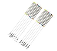 JECOMPRIS 12 pezzi Forchette Fonduta Acciaio Resistente per Formaggio Frutta e Dessert con Doppia Punta Antiscivolo Alte Temperature per Barbecue e Picnic