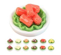 JECOMPRIS 15 Pezzi Mini Cibo in Miniatura e Decorazioni Vegetali per Casa delle Bambole Modelli Realistici di Verdure per Gioco di Ruolo e Oggetti di Scena Set Misto per Arredamento