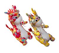 JECOMPRIS 2 Pezzi Bambola del drago di fiori per peluche giocattoli animale di peluche del drago Draghi imbottiti Decorazioni di Capodanno lunare Drago Dragon Soft Toy cotone pp
