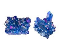 JECOMPRIS 2 Pezzi Cluster di Cristalli Blu Naturali da 100g, Pietre di Cristallo Decorative per Acquario, Vaso e Feng Shui, Decorazione per Casa e Ufficio, Materiale Artigianale
