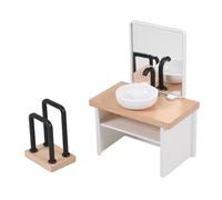 JECOMPRIS 2 Pezzi Di Decorazioni Per Il Bagno Della Stanza Delle Bambole Kit Di Piccoli Arredi Realistici Simulano Piccoli Mobili Lavandino Pavimento Per Casa Delle Bambole Decorazioni