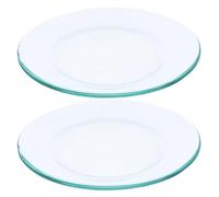 JECOMPRIS 2 pezzi Pz Sottopiatto Riscaldatore Cera Trasparente in Vetro Riutilizzabile per Aromaterapia e Olio Essenziale Compatibile con Scalda Cera e Lampade Profumate