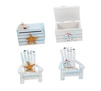 JECOMPRIS 2 Set Insieme Della Sedia Da Spiaggia Elegante Arredamento Antico Nautico Per Casa Villetta Accessori Decorazioni Da Spiaggia Ornamento Della Sedia Mediterranea Legno Di Pino