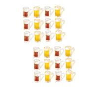 JECOMPRIS 2 Set Mini Tazza Di Birra Rendilo Mini Cibo Mini Giocattoli Alimentari Cibo in Miniatura Boccale Di Birra Arredamento Delle Bambole Mini Cose Resina 20 Pezzi * 2