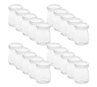 JECOMPRIS 20 Pezzi Barattoli di Vetro per Budino da 100ml con Coperchio, Design Raffinato e Forma Attraente, Alta Resistenza al Calore e Sigillatura Eccellente per Uso Domestico e Riunioni