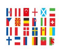 JECOMPRIS 24 Pezzi Striscione Bandiere Nazionali 20x28 Cm Decorazione Evento Corda Resistente Leggerezza per Giardino Finestre Muri Festa Calcio Europeo