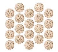 JECOMPRIS 25 Palline di Rattan Naturali per Aromaterapia 3Cm Riempitivi per Vasi e Diffusori Profumo Sfere Decorative Rustiche per Centrotavola e Arredamento Casa
