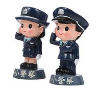 JECOMPRIS 2pezzi Mini Statuette Di Poliziotti Di Personaggio Della Per Decorazione Di Torta Accessorio Fotografico Per Compleanno Festa Speciale