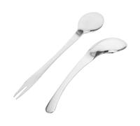 JECOMPRIS 2pezzi Utensili Portatili Per Anziani Set Di Cucchiaio e Forchetta Adattabile Design Ergonomico Per Mangiare in Viaggio o Casa Resistente e Facile Da Usare Per Persone Disabilità o