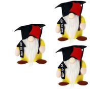 JECOMPRIS 3 Pezzi Bambola Cappello Dottore Ornamento Della Stagione Di Laurea Di Peluche Di Laurea Animale Di Peluche Gnomi Peluche Per La Laurea Bambola Gnome Stoffa
