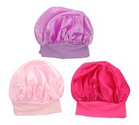 JECOMPRIS 3 Pezzi Cappelli da Notte per Larga in Poliestere, Cappello Rotondo Elastico, Morbido e Traspirante per Dormire e Protezione dei Chioma