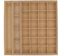 JECOMPRIS 3 pezzi Porta Gioielli Multiuso in Lino Organizer per Collane Bracciali Orecchini con Vassoi Separati Vuoto Scomparti Scomparti per Casa e Viaggio