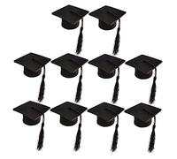 JECOMPRIS 3 Set Decorazione Del Cappello Da Medico Cappelli Di Laurea Per Cappelli Di Laurea Per La Festa Mini Tappi Di Laurea Con Nappine Toppers Tessuto Non Tessuto Nero 10 Pezzi*3