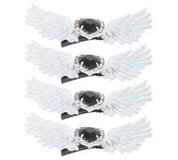 JECOMPRIS 4 Pezzi Clip per Scarpe a Forma di Ala D'angelo Strass Scintillanti, Accessori Decorativi in Lega di Zinco per Scarpe Gotiche e Tacchi Alti, Adatti per Feste a Tema e Uso