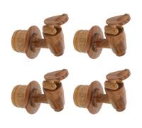 JECOMPRIS 4 Pezzi Rubinetto per Botti di Vino in Legno Robusto Beccuccio da 2.8cm per Dispenser di Bevande e Caraffe, Design Rustico Vintage per Uso Interno e Intrattenimento