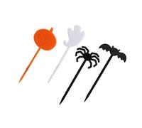 JECOMPRIS 40 pezzi Cake Topper Halloween con Forks per Frutta Decorazioni Creative con Zucche e Pipistrelli per Dolci Feste e Party Tema