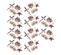 JECOMPRIS 40 Pezzi Charms Decorativi in Lega a Forma di Bandiera per Bracciali Fai da Te e Progetti Pendenti, Tema Patriottico la Festa Dell’indipendenza