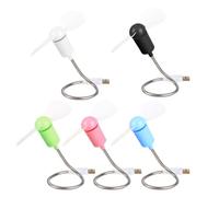 JECOMPRIS 5 Pezzi Mini Ventilatore USB Portatile in Plastico Design Flessibile per Notebook e Computer, per Creare Un'atmosfera Estiva e Silenziosa Ovunque tu Sia Colore Casuale