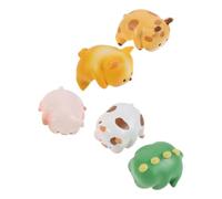 JECOMPRIS 5 Pezzi Statuetta Animale Miniatura in Abs, Decorazione Stabile | Base Antiscivolo, Adatta a Studio e Lavoro, per Spazi Piccoli, Porta Gioia e Ispirazione