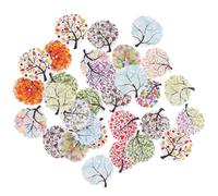 JECOMPRIS 50 Pezzi Bottoni in Legno Design ad Albero da 30mm, Bottoni Decorativi per Vestiti e Accessori Abbigliamento Fai da Te, per Cucito e Decorazioni Sartoriali