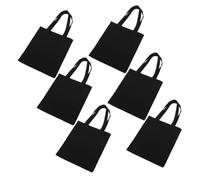 JECOMPRIS 6 Pezzi Borsa Tote in Tela Nera 39, 5x35, 5 Cm Vuota per DIY | Manici Integrati, Riutilizzabile e Personalizzabile, Adatta a Mercati Contadini e Progetti Artistici