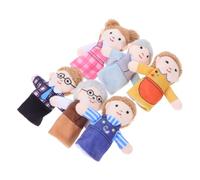 JECOMPRIS 6 Pezzi marionette da dito di famiglia mano che fa i primi passi cartone animato famiglia delle dita figure familiari della casa delle bambole cotone pp