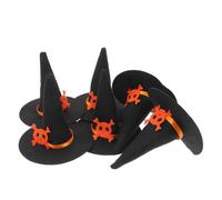 JECOMPRIS 6 Pezzi Mini Cappelli da Strega Accessori Eleganti in Feltro Nero Cappelli Piccoli per Decorazioni di Halloween per Feste e Atmosfera Festiva per Bambole